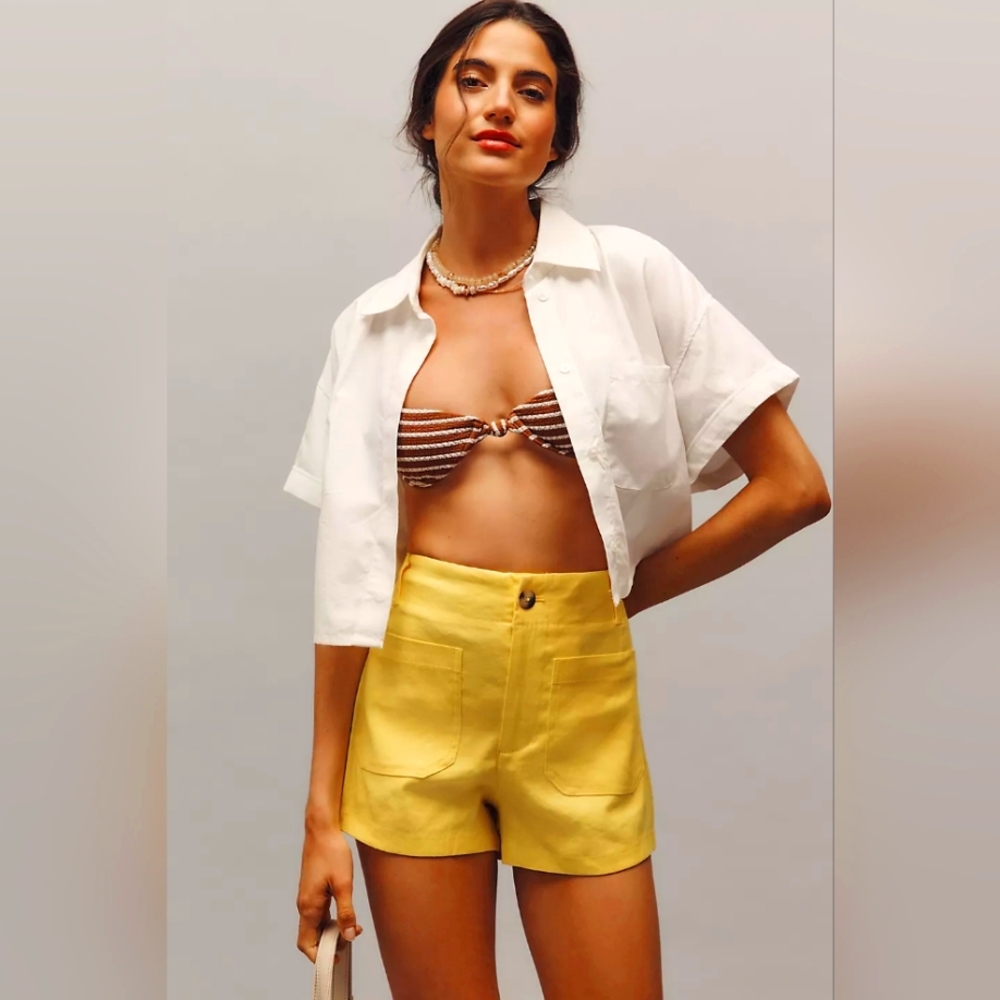 The Colette Linen Blend Shorts By Maeve - Picture 4 of 6